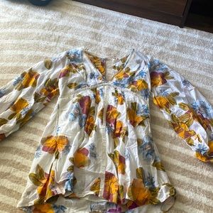 Free People, size small, mini dress with puffy sleeves.